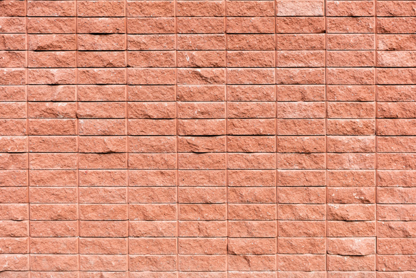 full frame view of red brick wall textured background - Foto, Imagem