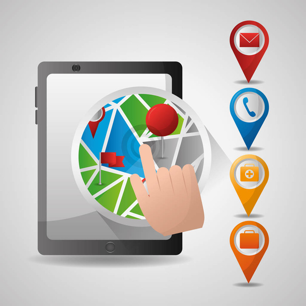 GPS-navigatie-applicatie - Vector, afbeelding