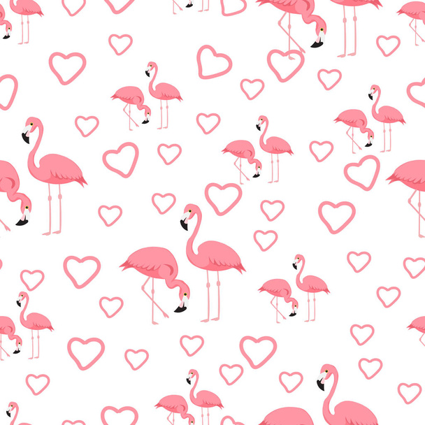 Фон тропической птицы Фламинго - вектор бесшовного рисунка
 - Вектор,изображение