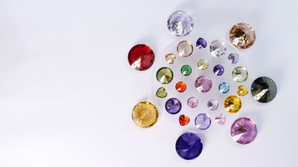 beautiful diamonds are turn around on the rotating diamond showcase. - Footage, Video