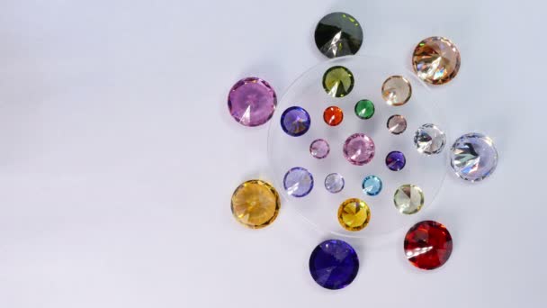 beautiful diamonds are turn around on the rotating diamond showcase. - Footage, Video