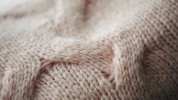 Dolly shot of knitted winter sweater. - Footage, Video