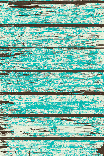 Grunge wood overlay vertical texture. Vector illustration background in beige; turquoiae and brown. Natural rustic distressed backdrop. - Vector, Image