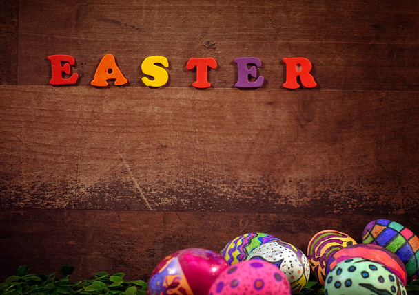 Colorful Easter Paschal Eggs Celebration - Fotoğraf, Görsel