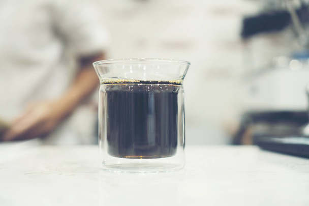 close up view of a glass of coffee - Foto, Imagem