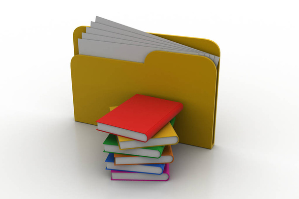 File folder with books - Фото, зображення