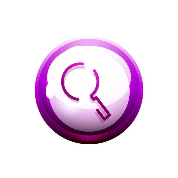 Search magnifyier web button, magnify icon. Modern magnifying glass sign, web site design or mobile app - Vecteur, image