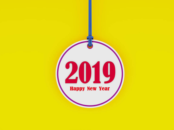     Ευτυχισμένο το νέο έτος 2019 - 3d τετηγμένα εικόνας  - Φωτογραφία, εικόνα