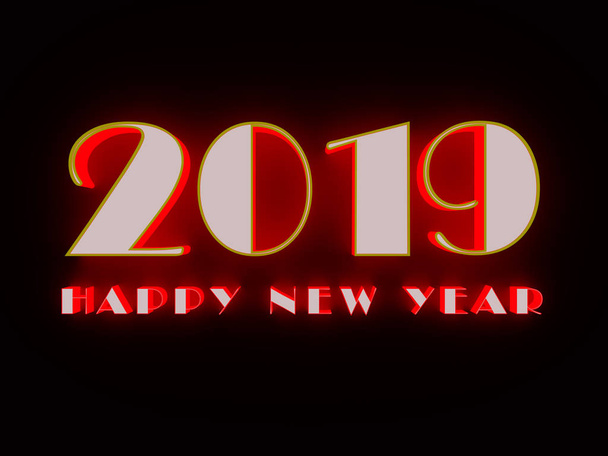     Nový rok 2019 - 3d vykresleného obrazu  - Fotografie, Obrázek