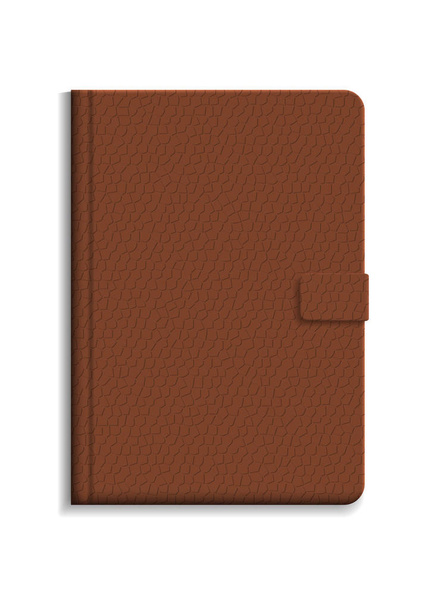 Diary or notebook in hard cover with leather texture - vector - Vector, Image