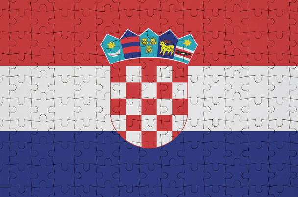 Bandeira da Croácia é representado em um quebra-cabeça dobrado
 - Foto, Imagem