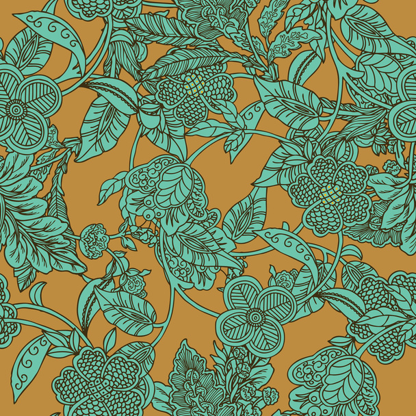 Elegance Seamless pattern with flowers - Vector, Imagen