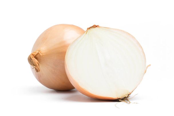 ripe onion on a white background - Foto, Imagen