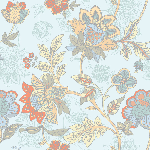 Elegance Seamless pattern with flowers ornament - Vecteur, image