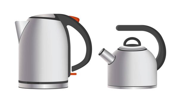 Modern Shiny Metal Teapots Electric and Simple - Vecteur, image