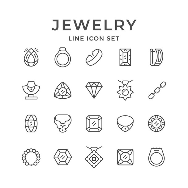 Définir des icônes de ligne de bijoux
 - Vecteur, image