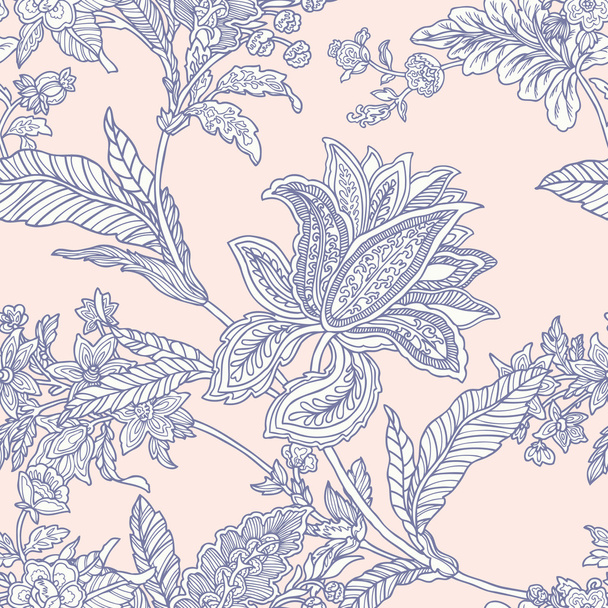 Elegance Seamless pattern with flowers ornament - Vector, Imagen