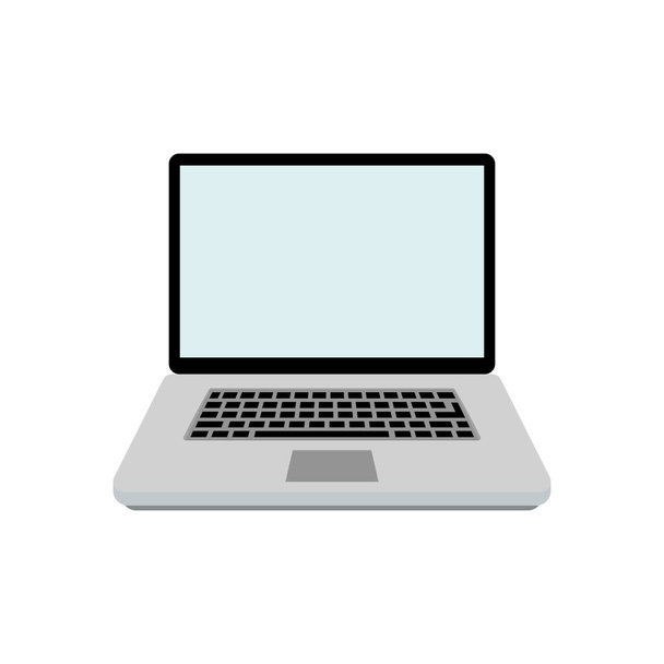 Laptop piso aislado. Portátil pantalla portátil, monitor con teclado. Ilustración vectorial
 - Vector, imagen