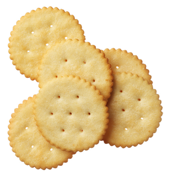 crackers geïsoleerd op witte achtergrond - Foto, afbeelding