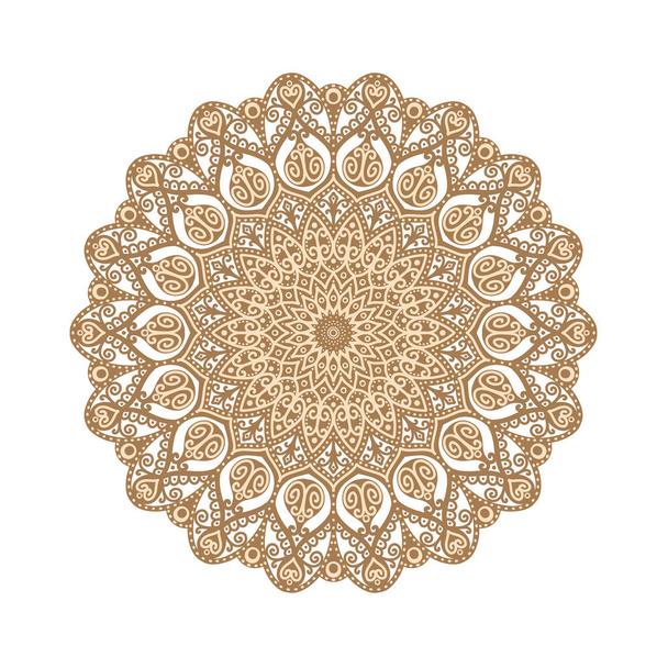 Patrón retro en un círculo .Flower, mandala, ornamento
 - Vector, imagen