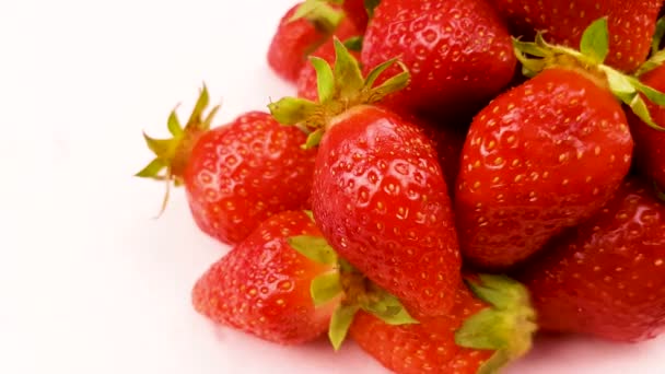 Red fresh strawberry close up macro. - Footage, Video