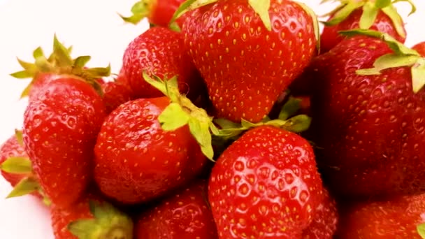 Red fresh strawberry close up macro. - Footage, Video