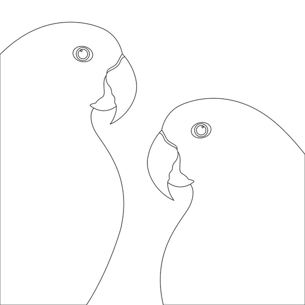 papukaija lintu vektori kuva väritys kirja profiili puolella
 - Vektori, kuva
