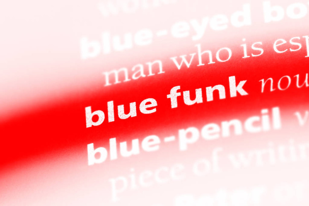 μπλε funk λέξη σε ένα λεξικό. μπλε funk έννοια. - Φωτογραφία, εικόνα