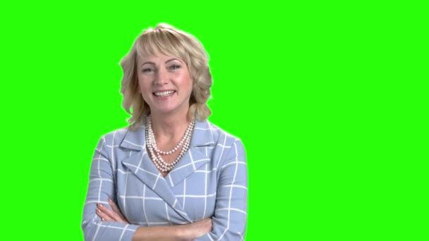 Smiling business woman on green screen. - Footage, Video