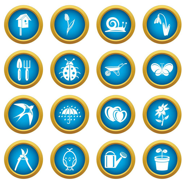 Spring icons set, simple style - Vector, Image