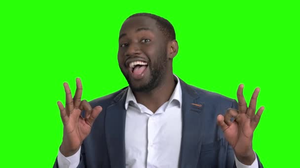 Man showing different gestures on green screen. - Footage, Video
