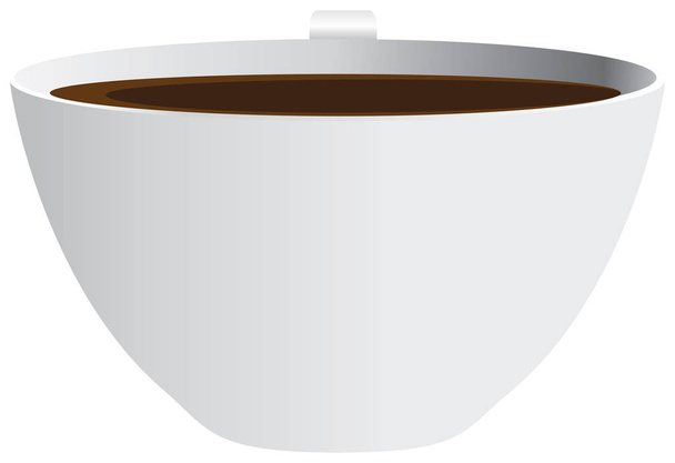 Classic cup for coffee or tea with dark coffee - Vector, afbeelding