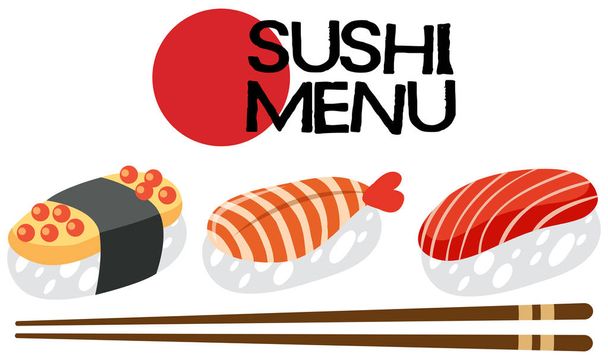 A Japanese Sushi Menu Set illustration - Vector, Imagen
