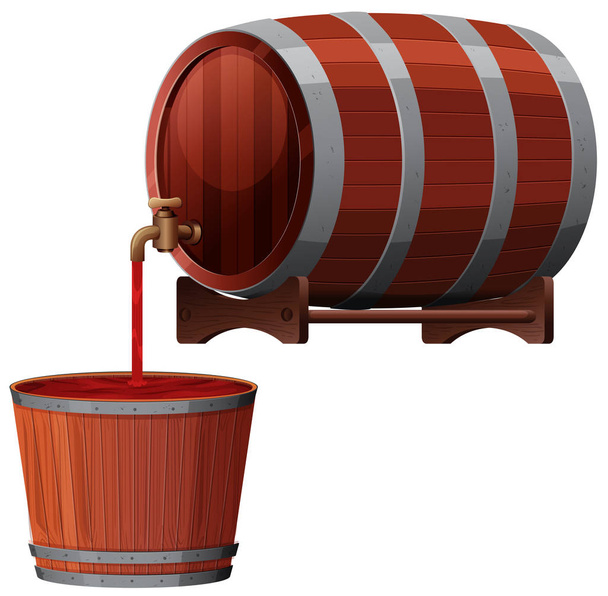 A Vector of Red Wine Barrel illustration - Vector, Image