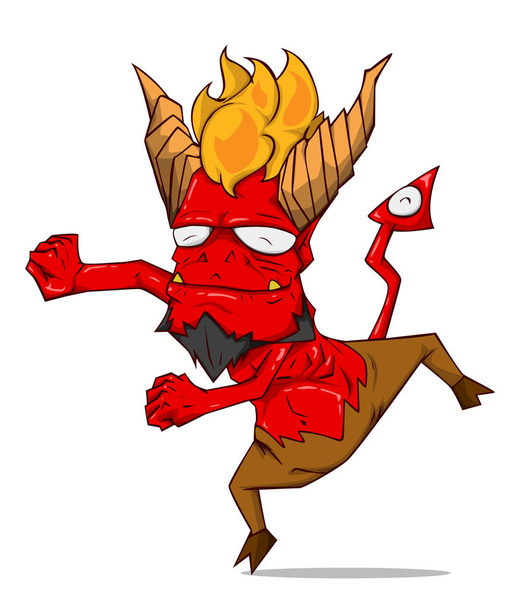 Вектор и иллюстрация персонажа Красного дьявола. Монстр в ночь на Хэллоуин
 - Вектор,изображение