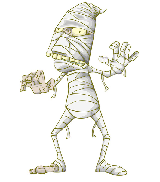 Mummia personaggio vettore e illustrazione. Mostro nella notte di Halloween
 - Vettoriali, immagini