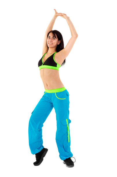 Young Fitness Instructors against white background - Foto, Imagen