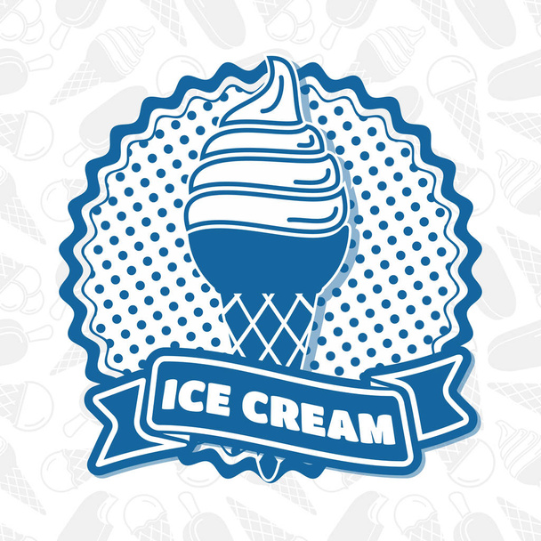 Ice cream retro poster or banner design concept.  - Vector, Image