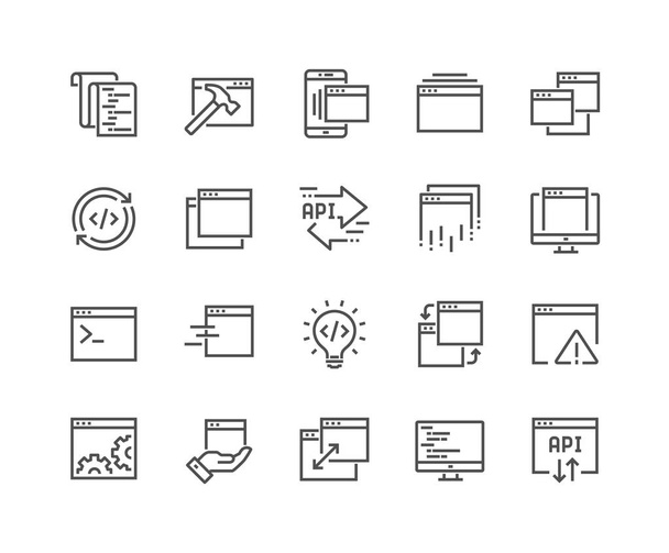 Symbole für Zeilenanwendung - Vektor, Bild