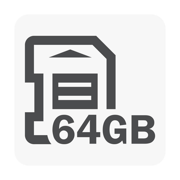 Memory card icon on white. - Vector, Imagen