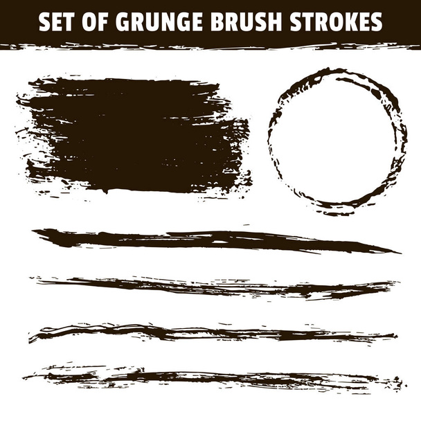 Artistieke grunge hand getekend zwart penseelstreken - Vector, afbeelding
