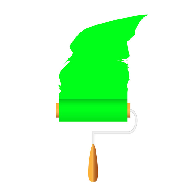 Design de rolo maravilhoso com cor verde em um fundo branco
 - Vetor, Imagem