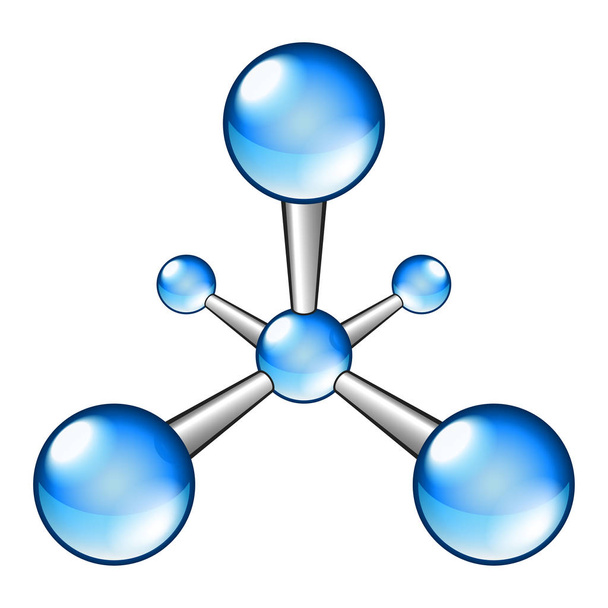 Eenvoudige molecule geïsoleerd op witte fotorealistische vectorillustratie - Vector, afbeelding