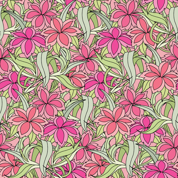 Elegance Seamless pattern with flowers ornament - Vektor, Bild