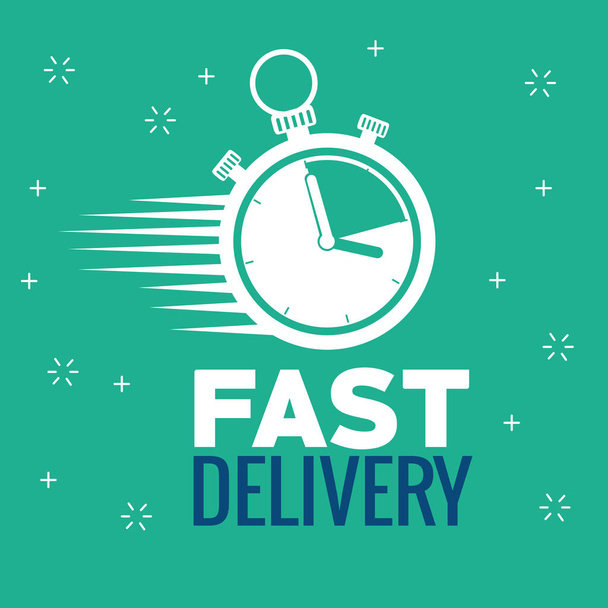 delivery service with chronometer - Vector, Image