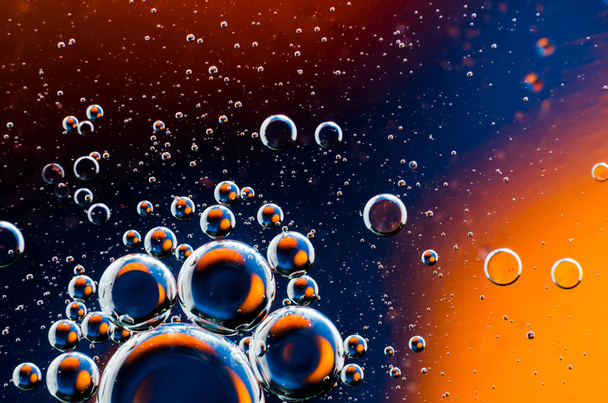 Oil drops on water surface abstract background. - Foto, Imagen