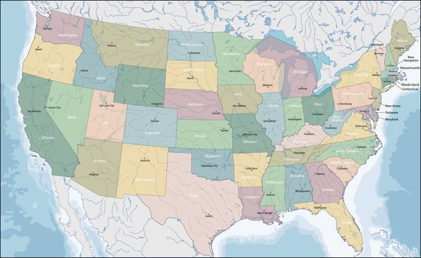 Mapa online de Estados Unidos - Vector, Imagen