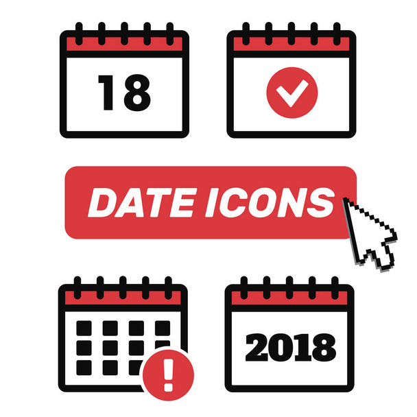Vector calendar icons. Event add delete progress vector icons - Vector, Image