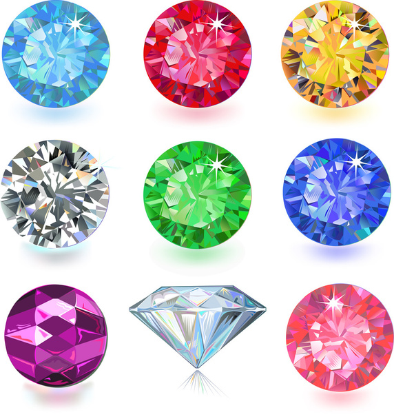 Colored gems - Vector, Image