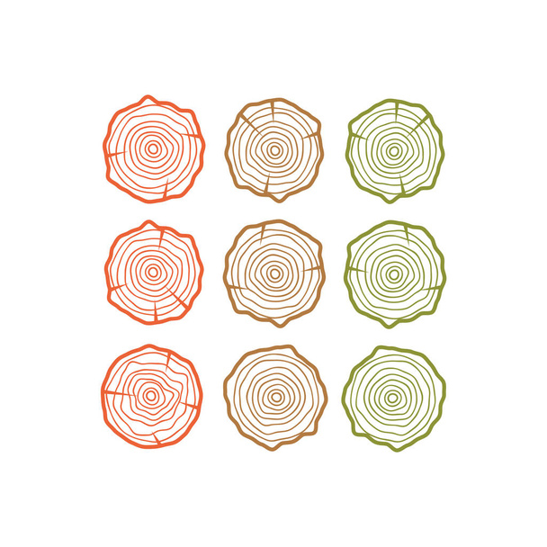 Plantilla de madera. Anual anillos de crecimiento vector. Textura madera v
 - Vector, Imagen
